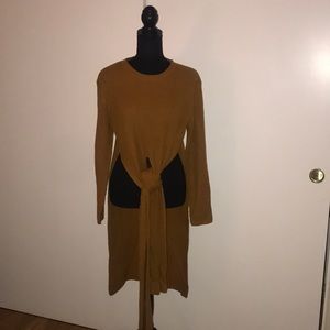 Mustard yellow long sleeve wool type top.